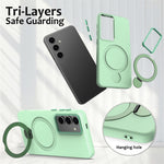 Samsung Galaxy S25+ / S24+ Magnetiskt skal Roterande ring Stödfunktion TPU + PC mobilbaksida