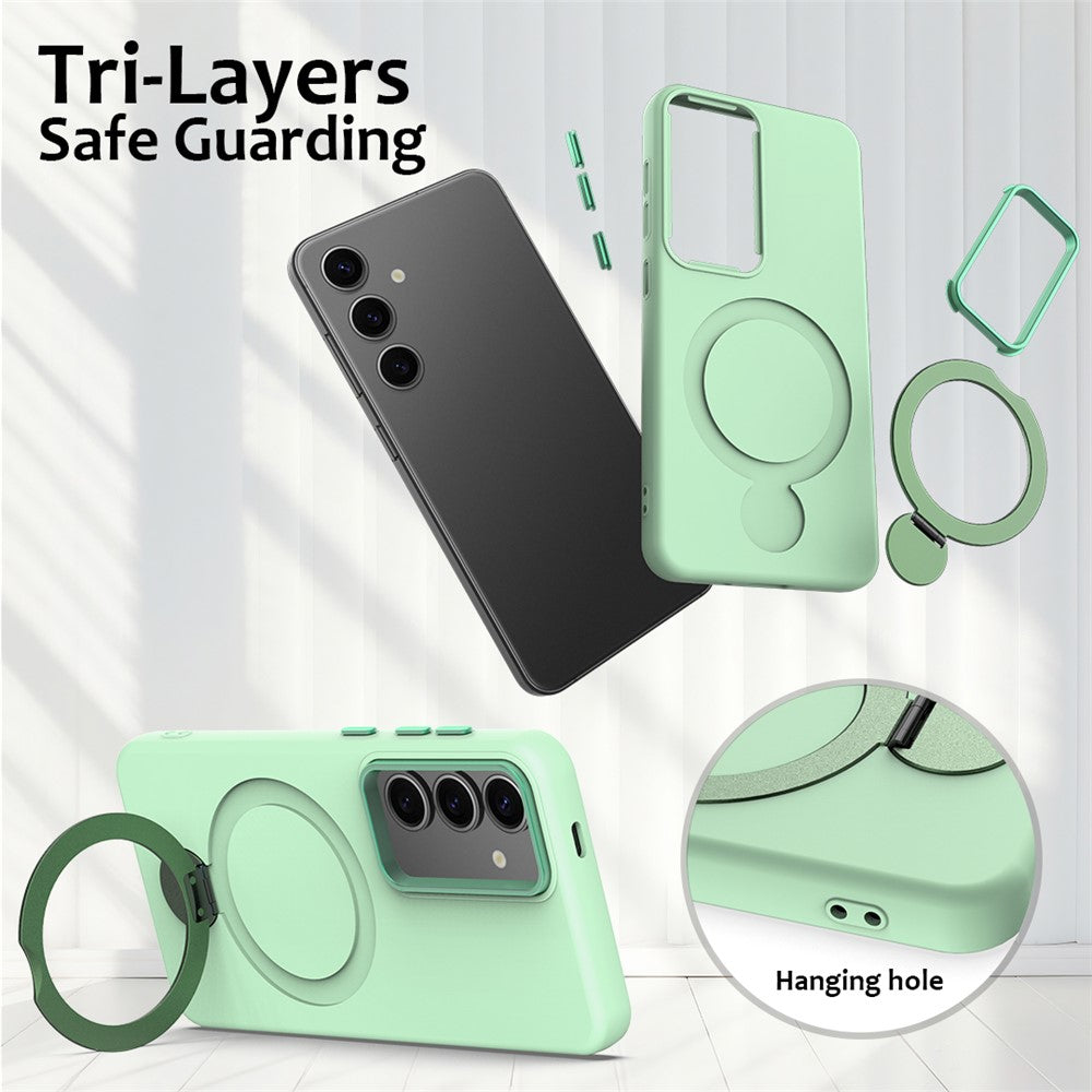 Samsung Galaxy S25+ / S24+ Magnetiskt skal Roterande ring Stödfunktion TPU + PC mobilbaksida