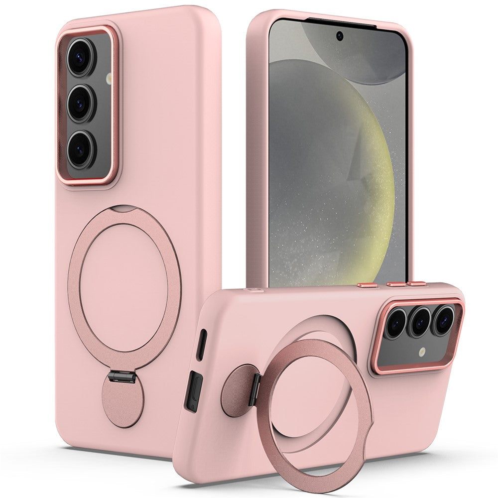 Samsung Galaxy S25+ / S24+ Magnetiskt skal Roterande ring Stödfunktion TPU + PC mobilbaksida