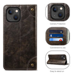 SUTENI For iPhone 14 Plus Anti-scratch Phone Stand Case PU Leather + TPU Wallet Magnetic Auto-absorbed Phone Cover