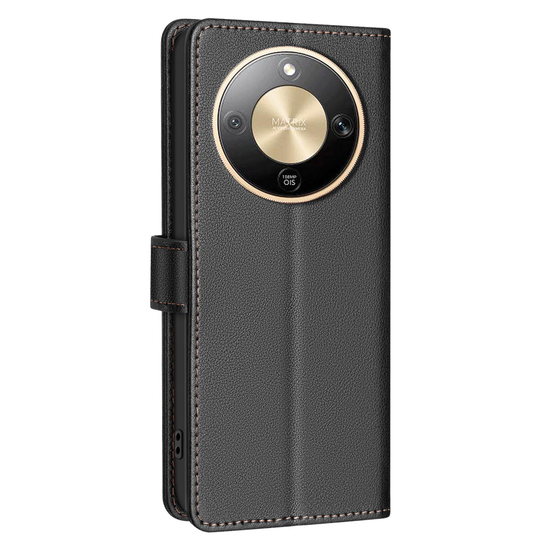 BINFEN COLOR For Honor Magic8 Lite 5G / X9d 5G / X70 5G Leather Case  BF32 Wallet RFID Blocking Phone Cover