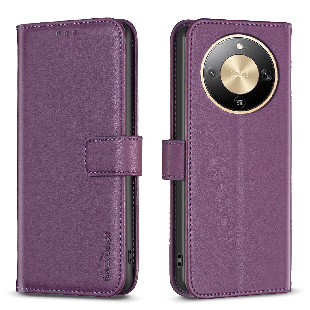 BINFEN COLOR For Honor Magic8 Lite 5G / X9d 5G / X70 5G Phone Case  BF17 Wallet Folio Flip Leather Cover