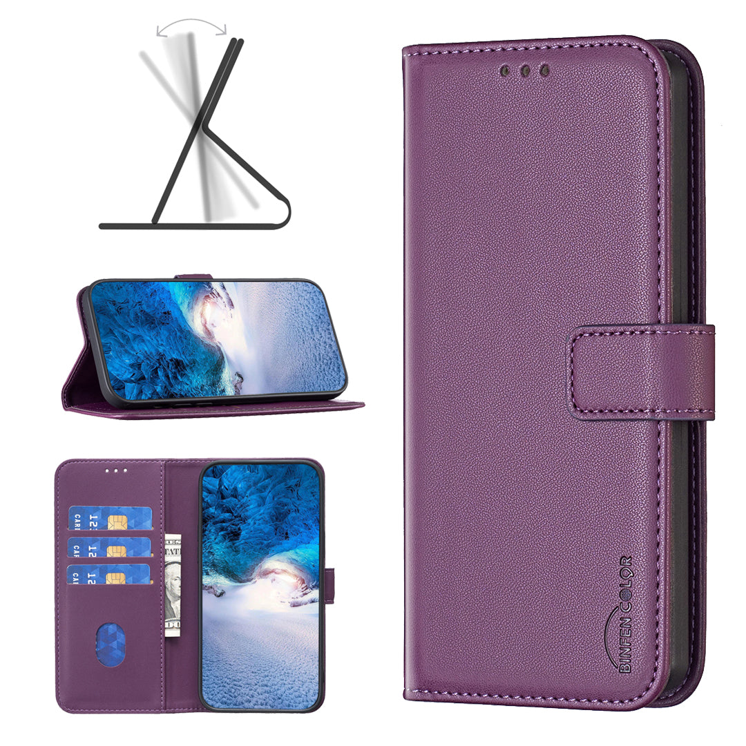 BINFEN COLOR For Honor Magic8 Lite 5G / X9d 5G / X70 5G Phone Case  BF17 Wallet Folio Flip Leather Cover