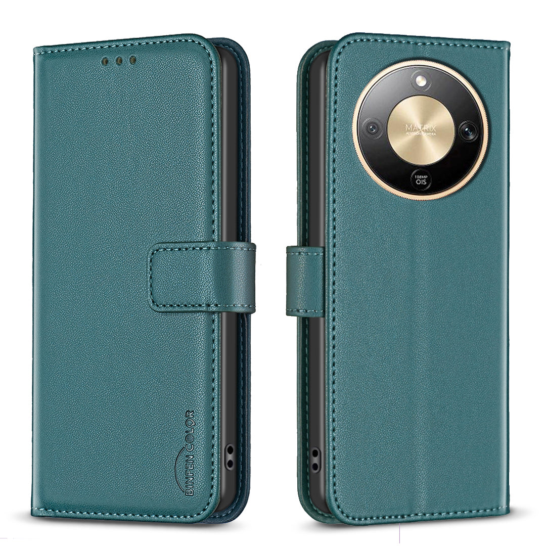 BINFEN COLOR For Honor Magic8 Lite 5G / X9d 5G / X70 5G Phone Case  BF17 Wallet Folio Flip Leather Cover