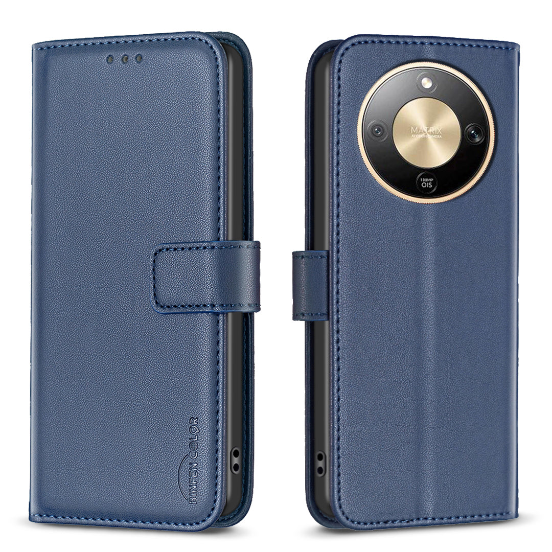 BINFEN COLOR For Honor Magic8 Lite 5G / X9d 5G / X70 5G Phone Case  BF17 Wallet Folio Flip Leather Cover