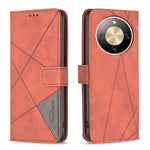 BINFEN COLOR For Honor Magic8 Lite 5G / X9d 5G / X70 5G Phone Case  Wallet Stand Geometry Imprinted Leather Cover