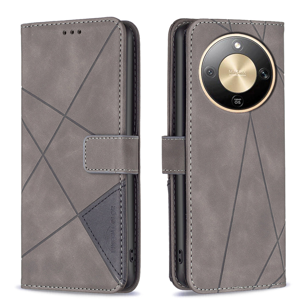 BINFEN COLOR til Honor Magic8 Lite 5G / X9d 5G / X70 5G Telefoncover Pungfoderal Geometri Præget Lædercover