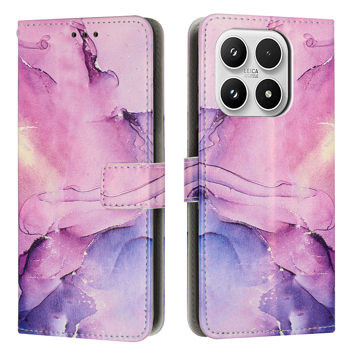For Xiaomi 17 Stand Case Marble Pattern PU Leather Wallet Phone Cover
