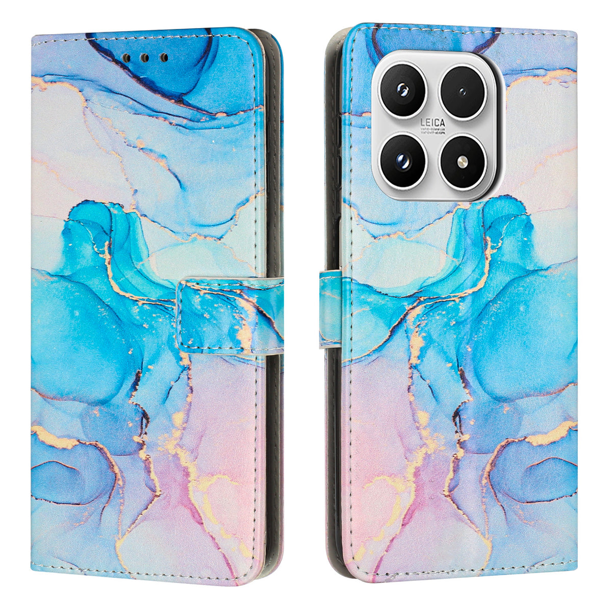 For Xiaomi 17 Stand Case Marble Pattern PU Leather Wallet Phone Cover