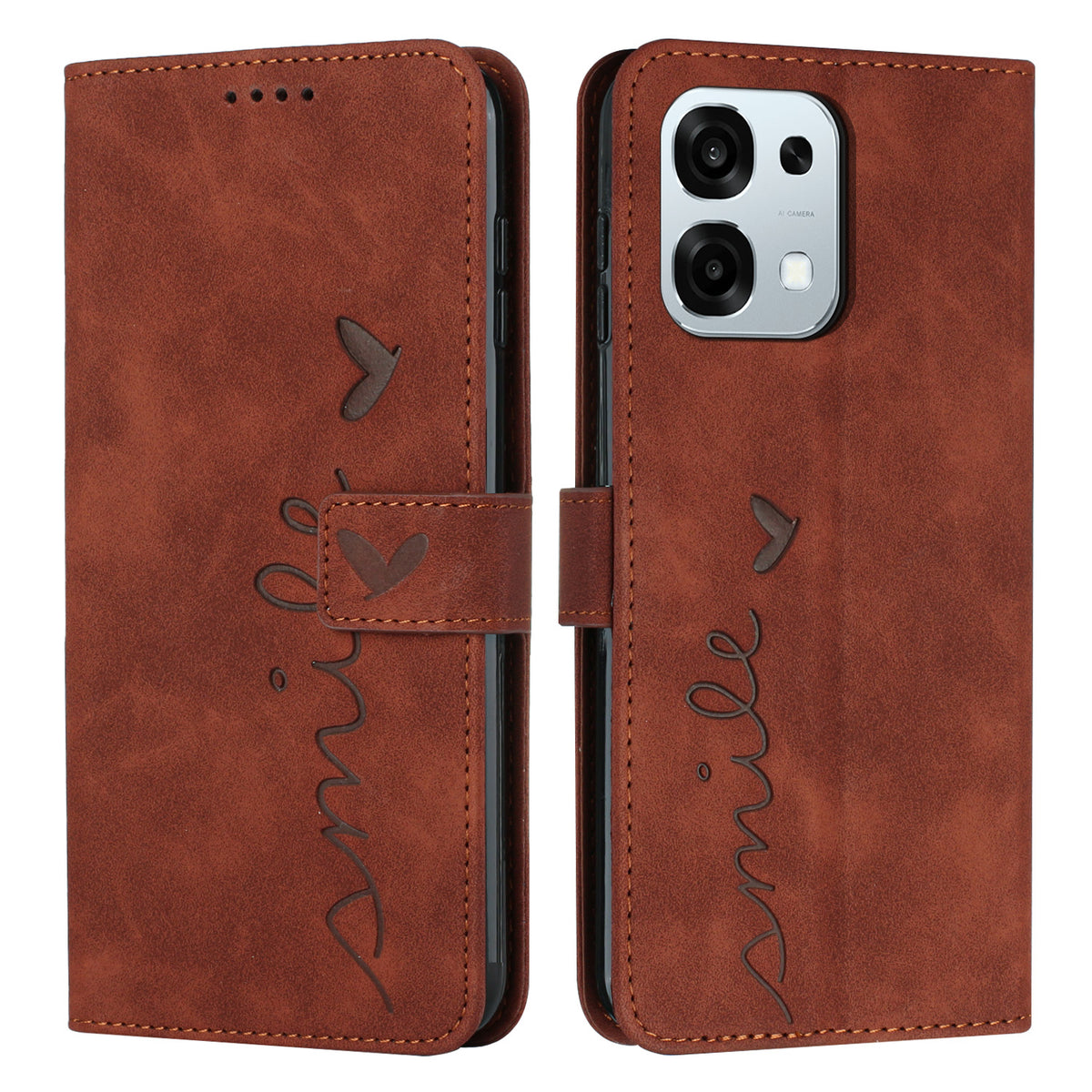 For Oppo A6 Pro 5G / Oppo A6 Pro 4G / Oppo F31 5G Stand Case PU Leather Phone Cover Imprinted Heart Pattern