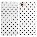 For iPhone 17th / 16th Leather Case Polka Dot Pattern Wallet Stand Folio Phone Cover