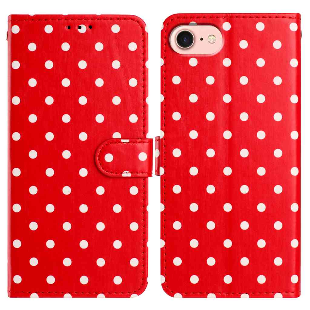For iPhone 17th / 16th Leather Case Polka Dot Pattern Wallet Stand Folio Phone Cover