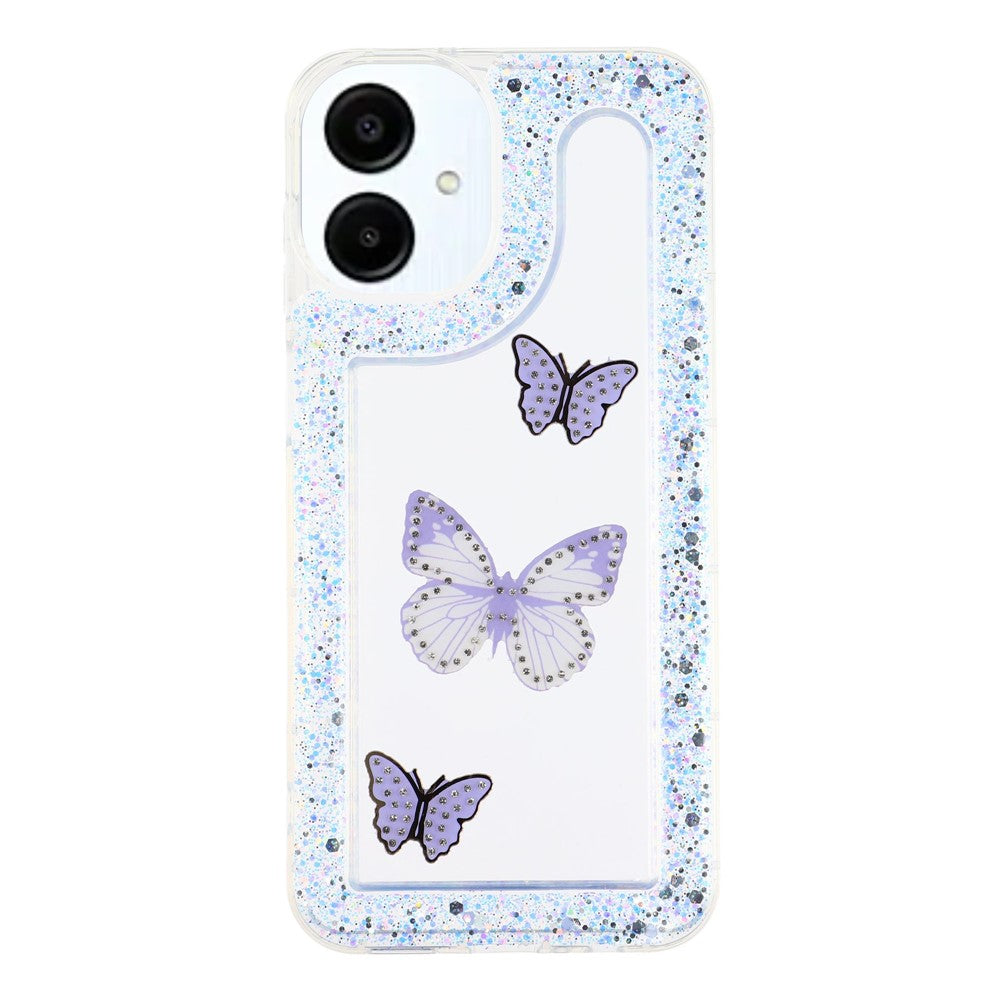 For Samsung Galaxy A06 4G Case DIY Butterfly Glitter Epoxy Soft TPU Phone Back Cover