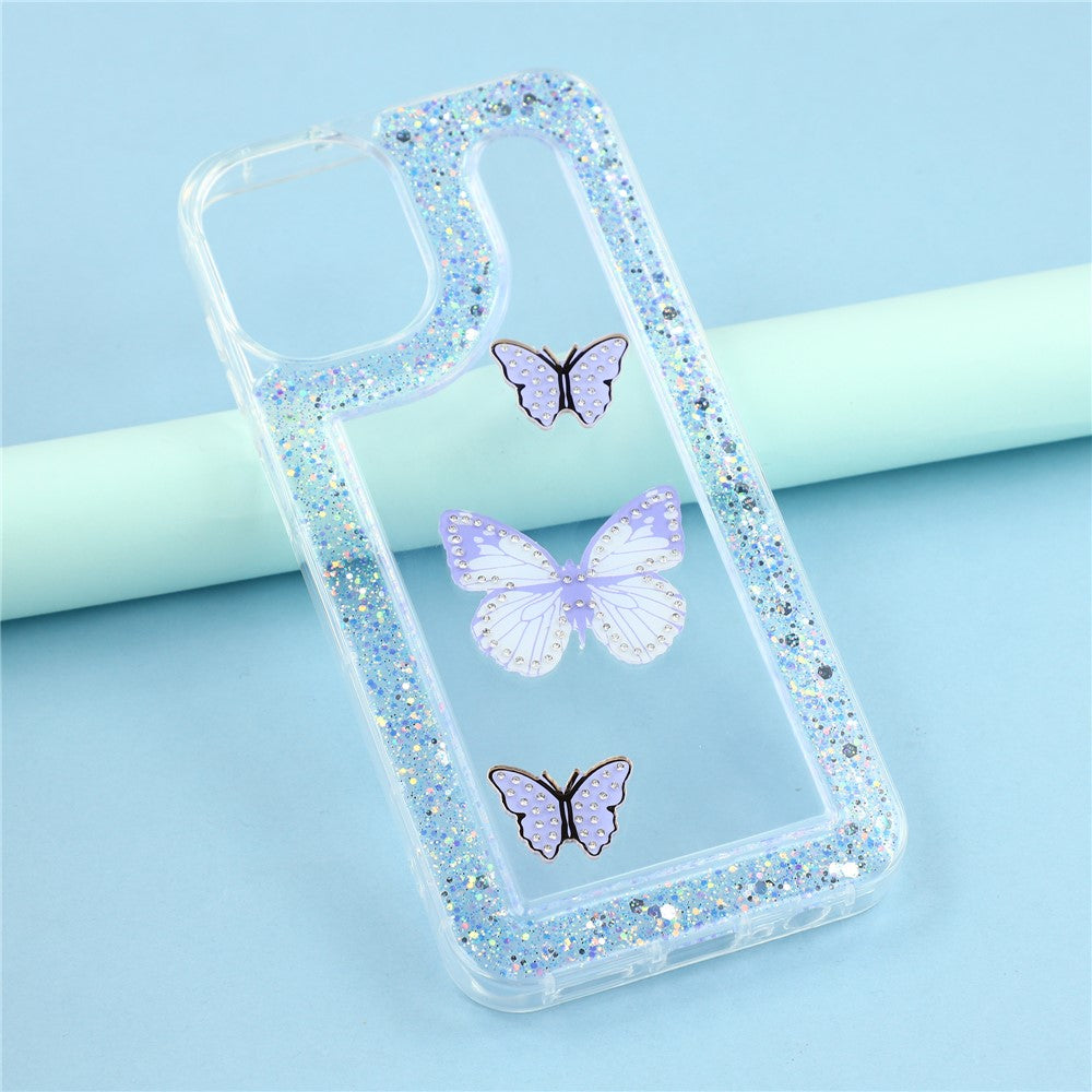 For Samsung Galaxy A06 4G Case DIY Butterfly Glitter Epoxy Soft TPU Phone Back Cover