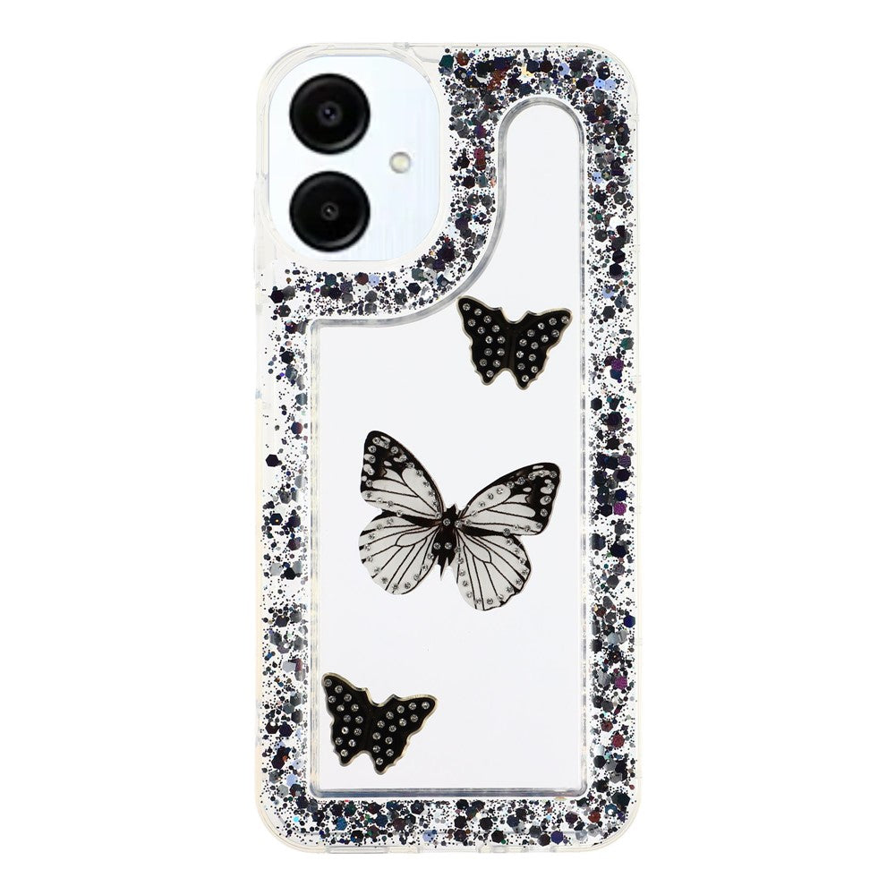 For Samsung Galaxy A06 4G Case DIY Butterfly Glitter Epoxy Soft TPU Phone Back Cover