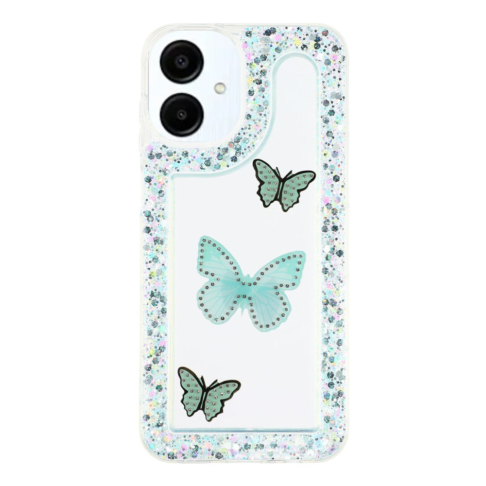 For Samsung Galaxy A06 4G Case DIY Butterfly Glitter Epoxy Soft TPU Phone Back Cover