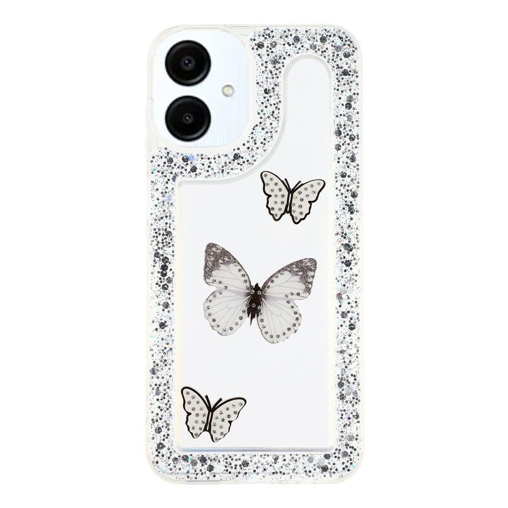 For Samsung Galaxy A06 4G Case DIY Butterfly Glitter Epoxy Soft TPU Phone Back Cover