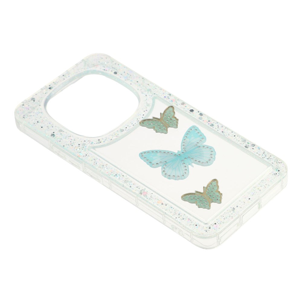 For Xiaomi Redmi Note 14 Pro 5G  /  Poco X7 5G Case DIY Butterfly Glitter Epoxy Soft TPU Phone Back Cover