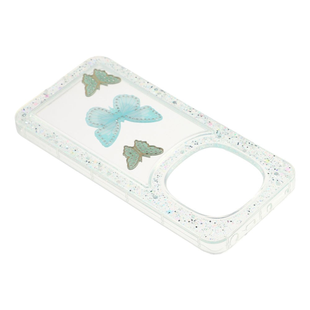 For Xiaomi Redmi Note 14 Pro 5G  /  Poco X7 5G Case DIY Butterfly Glitter Epoxy Soft TPU Phone Back Cover