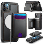 JEEHOOD For iPhone 11 Pro Max Case J10 Compatible with MagSafe Leather Back Phone Cover with Detachable Card Holder Kickstand