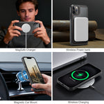JEEHOOD For iPhone 11 Pro Max Case J10 Compatible with MagSafe Leather Back Phone Cover with Detachable Card Holder Kickstand