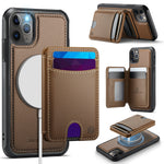 JEEHOOD For iPhone 11 Pro Max Case J10 Compatible with MagSafe Leather Back Phone Cover with Detachable Card Holder Kickstand