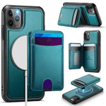JEEHOOD For iPhone 11 Pro Max Case J10 Compatible with MagSafe Leather Back Phone Cover with Detachable Card Holder Kickstand