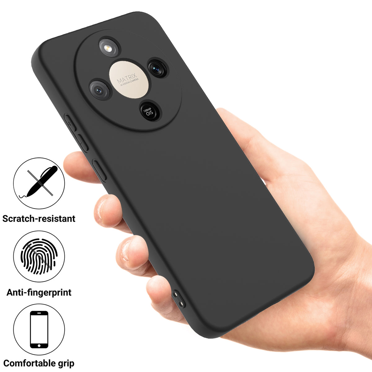 For Honor Magic8 Lite 5G / X9d 5G / X70 5G Liquid Silicone Case Phone Back Cover with Hand Strap