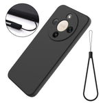 For Honor Magic8 Lite 5G / X9d 5G / X70 5G Liquid Silicone Case Phone Back Cover with Hand Strap