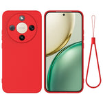 For Honor Magic8 Lite 5G / X9d 5G / X70 5G Liquid Silicone Case Phone Back Cover with Hand Strap