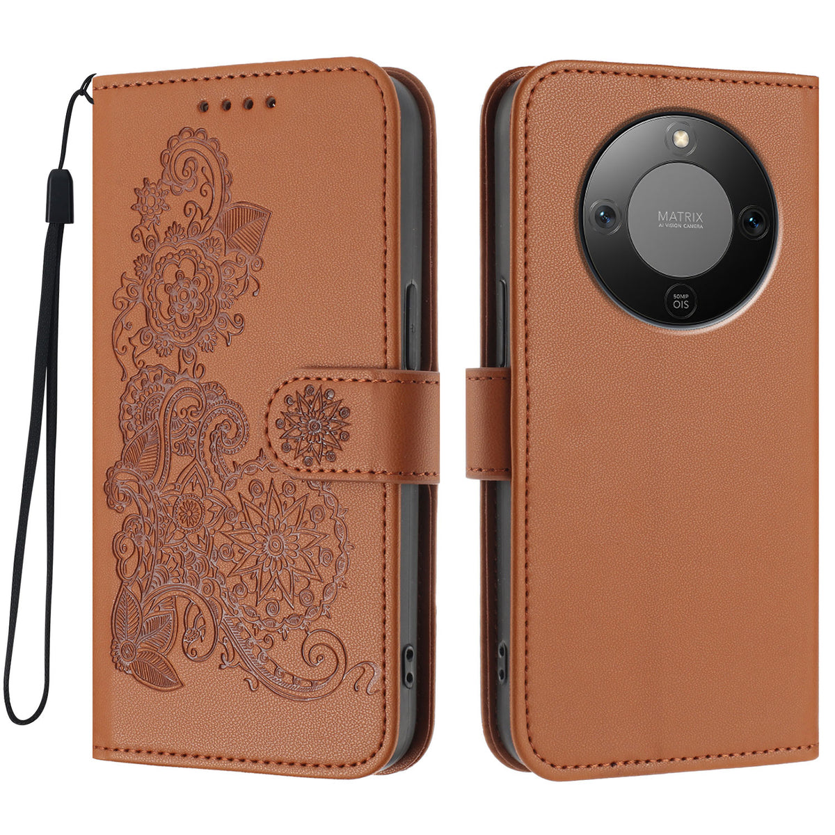 For Honor Magic8 Lite 5G / X9d 5G / X70 5G Phone Cases Mandala Flower Leather Wallet Mobile Cover with Strap