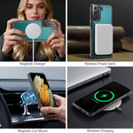 JEEHOOD För Samsung Galaxy S21+ 5G Skal J10 Magnetiskt Skal Läder Baksida mobilskal med Avtagbar Korthållare Stöd