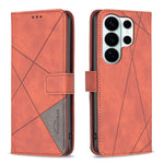 BINFEN COLOR For Samsung Galaxy S26 Ultra Phone Case  Wallet Stand Geometry Imprinted Leather Cover
