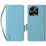 Leather Case for Honor X5c 4G / X5c Plus 4G / Play10A 4G Litchi Texture Wallet Phone Cover with Wrist Strap