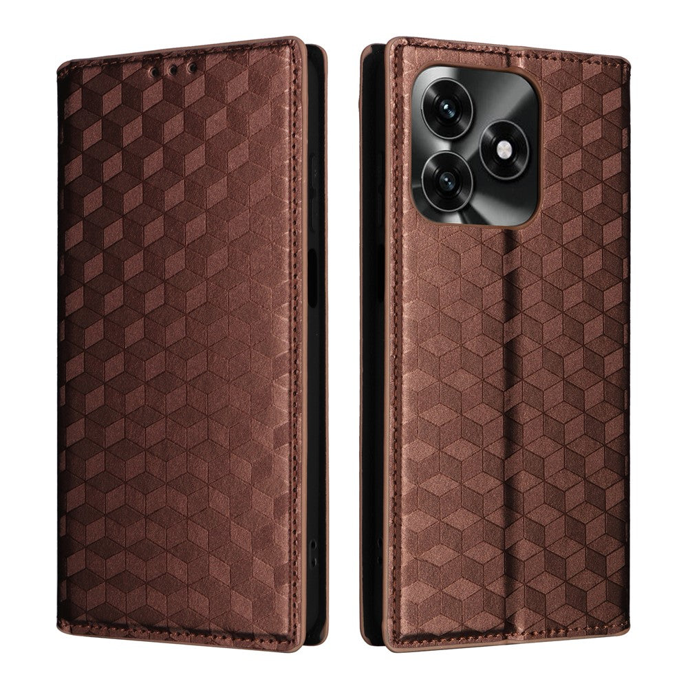 Leather Case for Honor X5c 4G / X5c Plus 4G / Play10A 4G Wallet Rhombus Imprinted Phone Cover