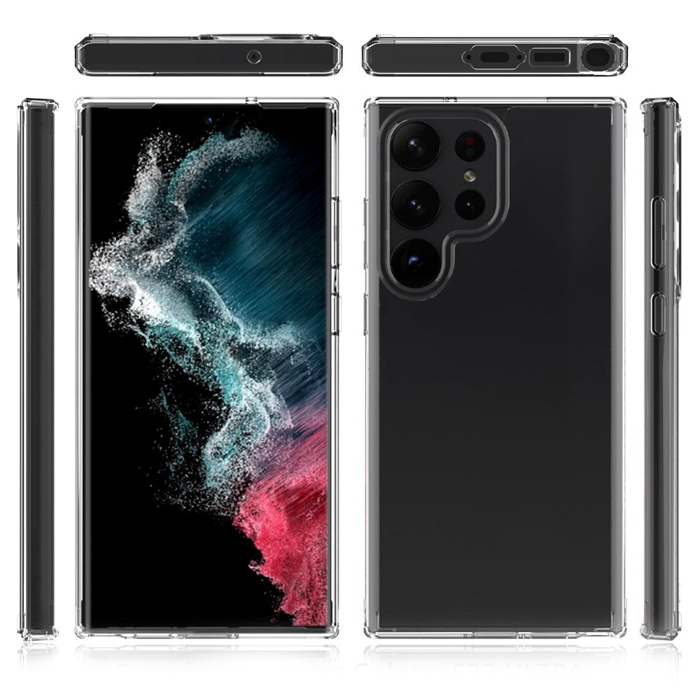 Samsung Galaxy S23 Ultra Stötsäkert Akryl + TPU Mobilskal Gulnfri Genomskinligt mobilskal