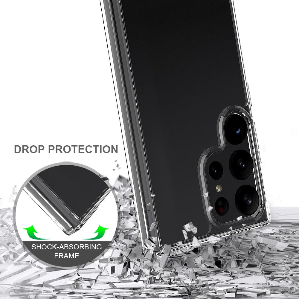 Samsung Galaxy S23 Ultra Stötsäkert Akryl + TPU Mobilskal Gulnfri Genomskinligt mobilskal