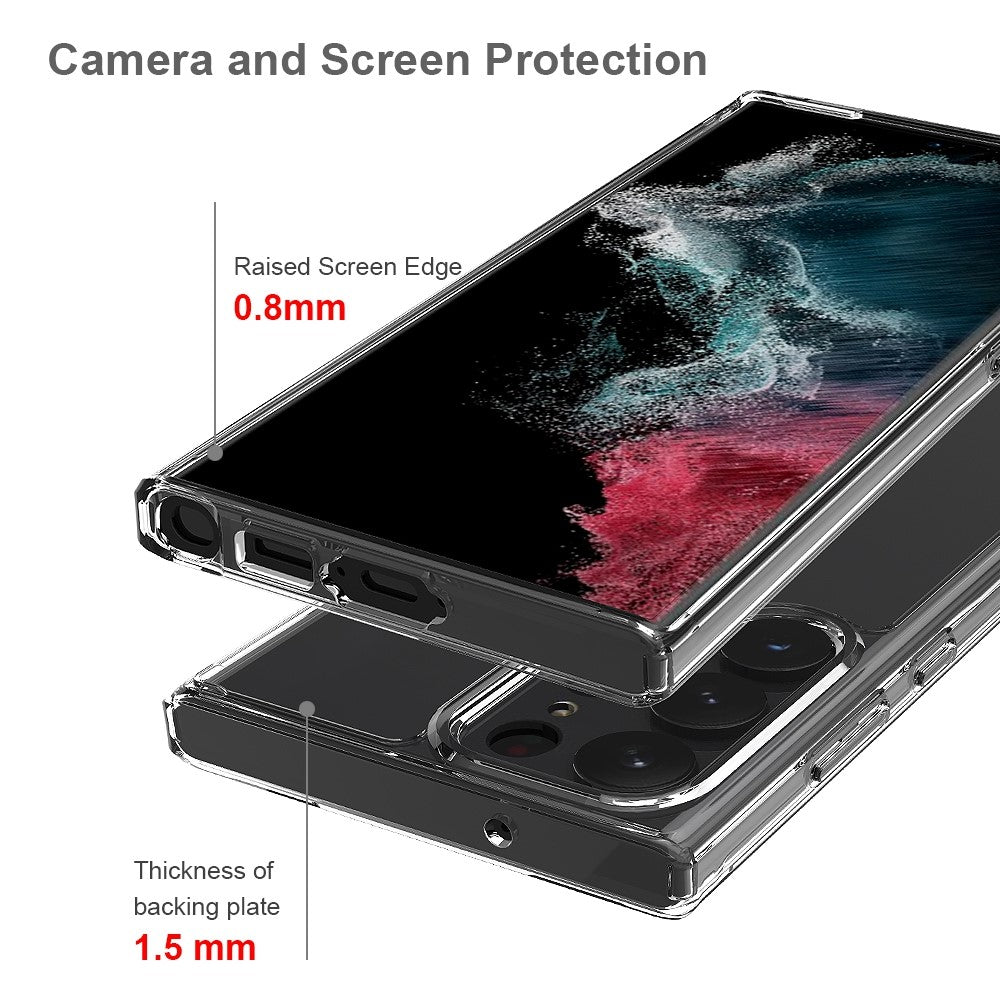 Samsung Galaxy S23 Ultra Stötsäkert Akryl + TPU Mobilskal Gulnfri Genomskinligt mobilskal