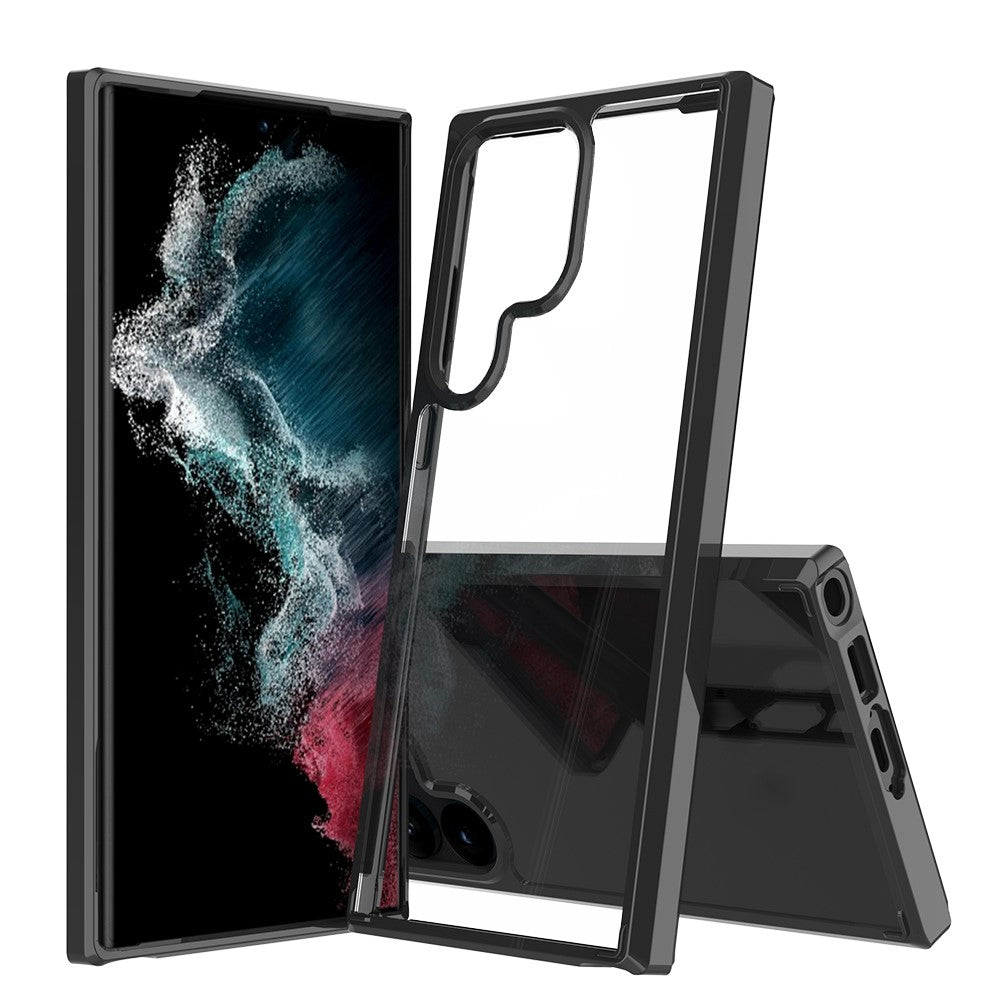 Samsung Galaxy S23 Ultra Stötsäkert Akryl + TPU Mobilskal Gulnfri Genomskinligt mobilskal