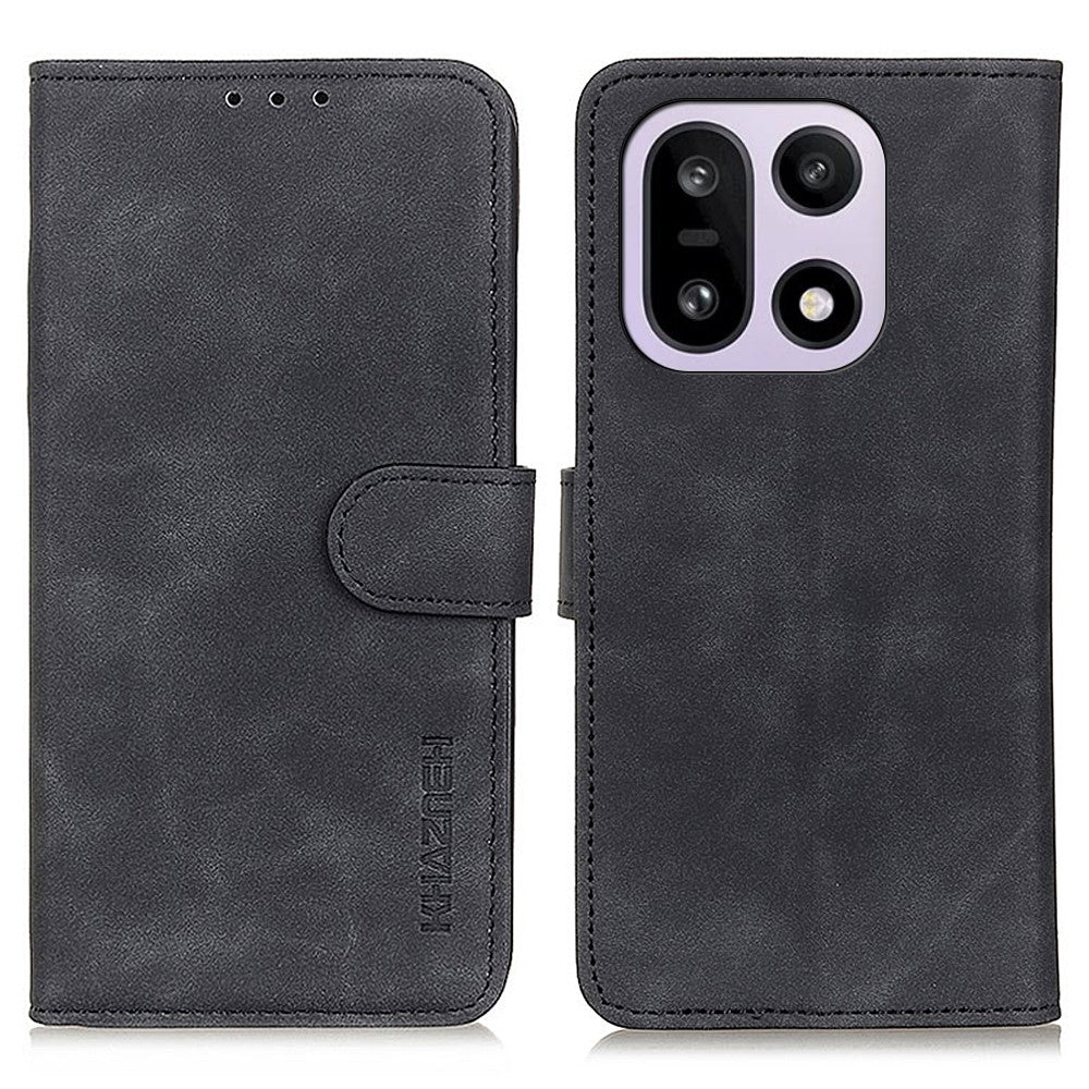 KHAZNEH For OnePlus 15 5G Case PU Leather Retro Texture Phone Cover
