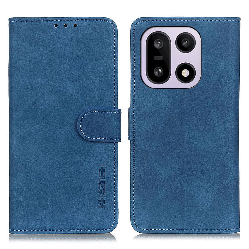KHAZNEH For OnePlus 15 5G Case PU Leather Retro Texture Phone Cover