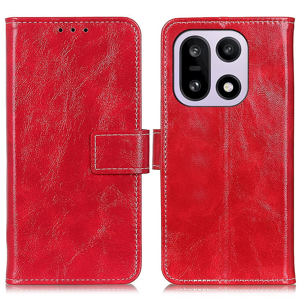 OnePlus 15 5G Plånboksfodral Lädermobilfodral Crazy Horse Texture