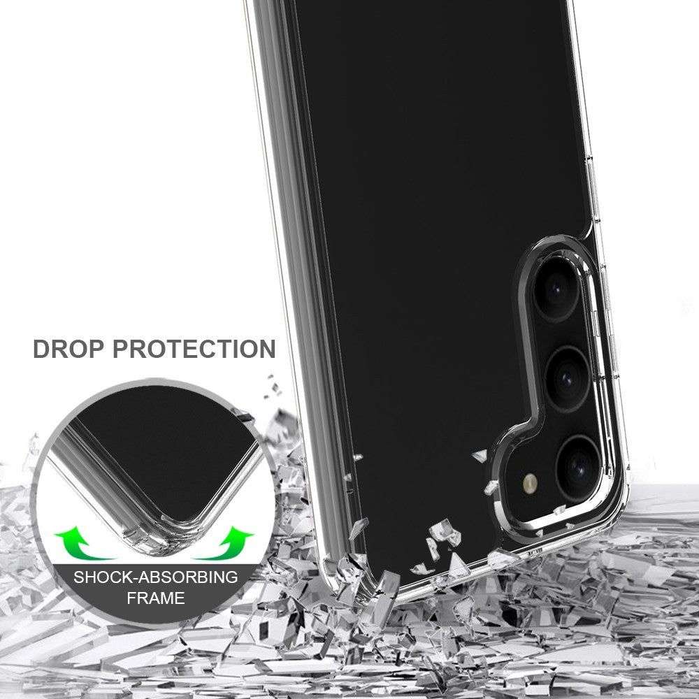 Samsung Galaxy S23 stødsikkert mobilcover i akryl + TPU, gulningsfrit gennemsigtigt mobilcover