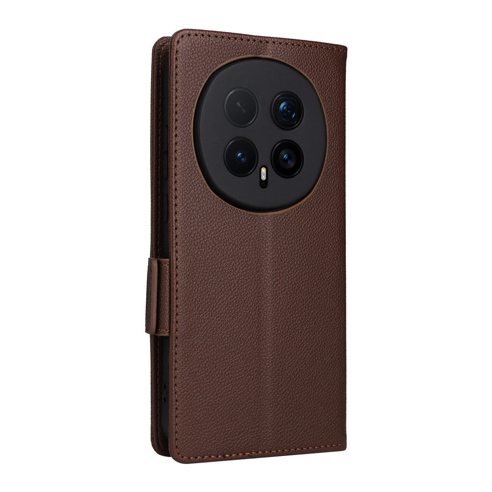 For Honor Magic8 Pro 5G Case Litchi Texture Wallet Leather Phone Cover with Wrist Strap