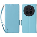 For Honor Magic8 Pro 5G Case Litchi Texture Wallet Leather Phone Cover with Wrist Strap