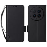 For Honor Magic8 Pro 5G Case Litchi Texture Wallet Leather Phone Cover with Wrist Strap