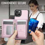 JEEHOOD Til iPhone 15 Plus / iPhone 14 Plus Cover J12 Magnetisk Aftagelig Lynlås Pung Kickstand Læder Bagcover Kompatibel med MagSafe