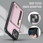 JEEHOOD Til iPhone 15 Plus / iPhone 14 Plus Cover J12 Magnetisk Aftagelig Lynlås Pung Kickstand Læder Bagcover Kompatibel med MagSafe