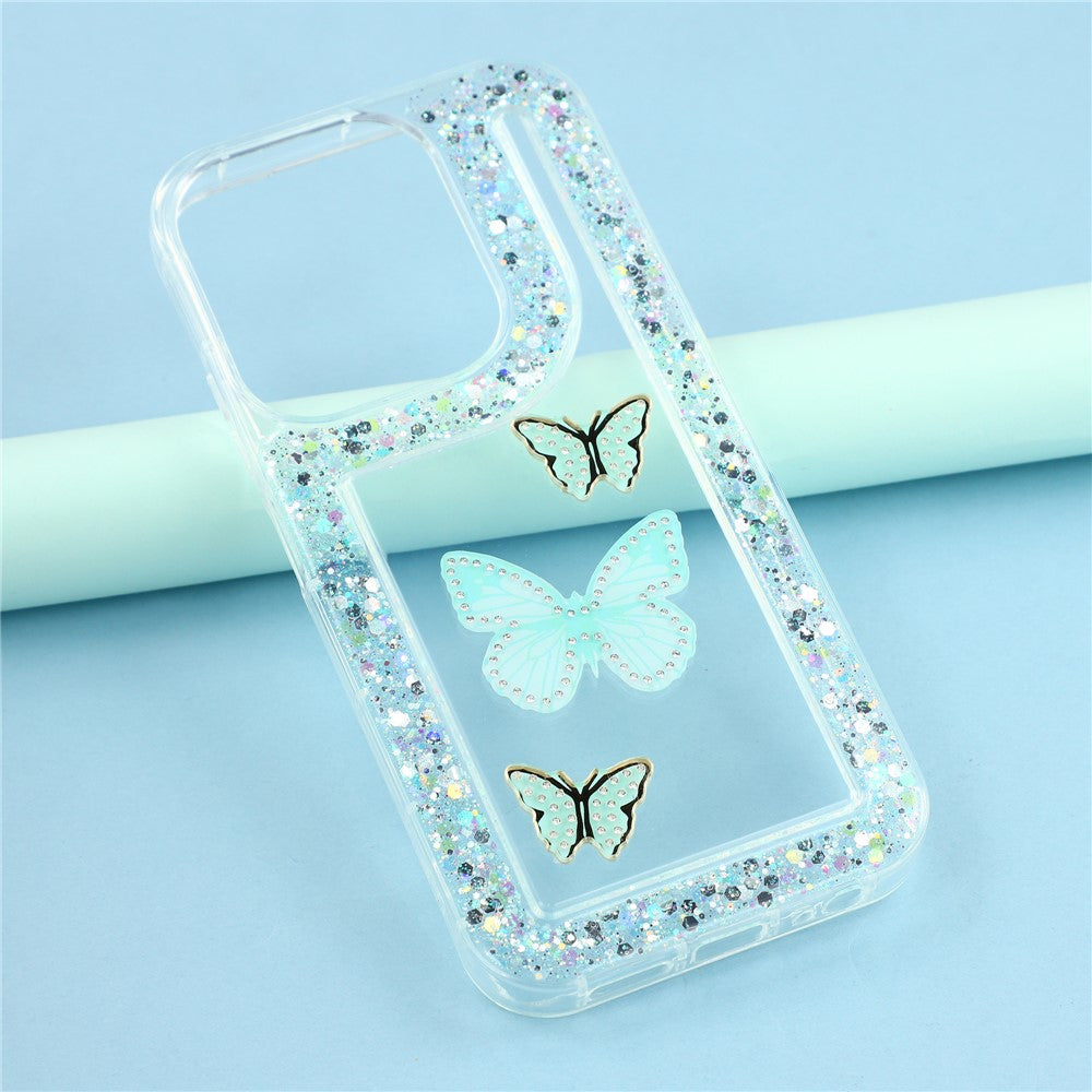 For Xiaomi Redmi 15C 4G (Global) (171mm)  /  Poco C85 4G (171mm) Case DIY Butterfly Glitter Epoxy Soft TPU Phone Back Cover