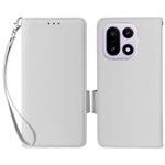OnePlus 15 5G-skal, Litchitexturerat plånboksläderfodral med handledsrem